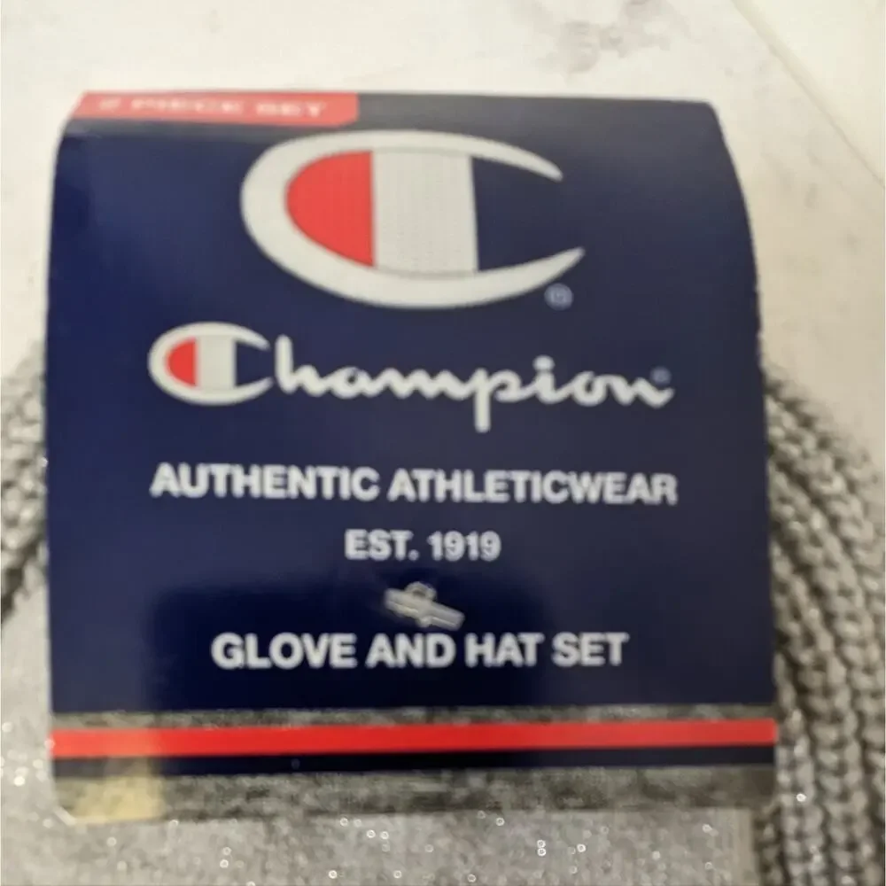 Champion gray hat beanie and glove set New One Size